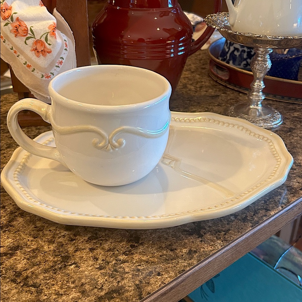 Princess House Pavillion Soup Mug and Snack Plate